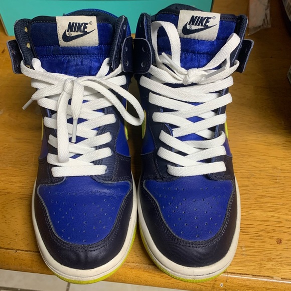 Nike Dunk high blue and volt green - Picture 5 of 6